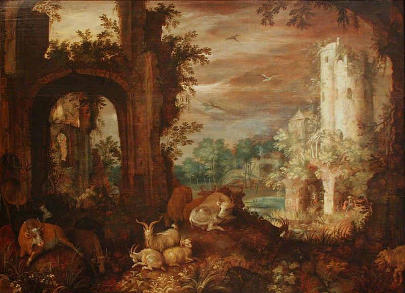 Roelant Savery Herds in the ruins